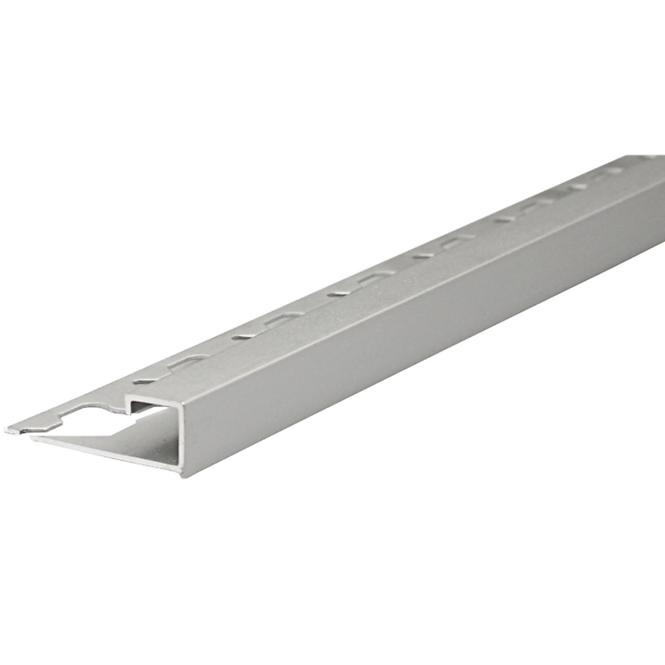Profil krawędziowy kwadratowy aluminiowy Anod Silver Satinated 2500/27/10 mm