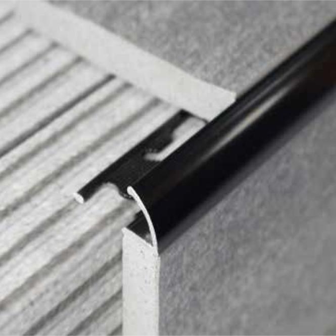 Profil narożny owalny aluminiowy czarny Anod Brushed 2700/27/10 mm