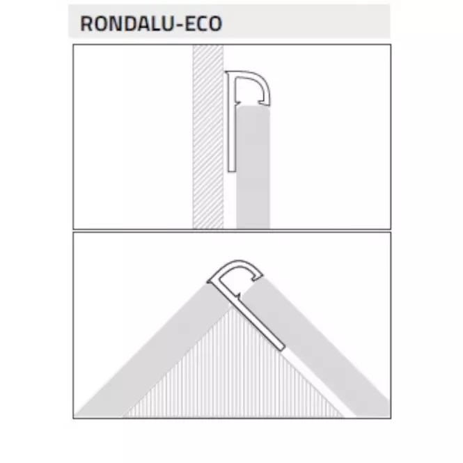 Profil narożny owalny aluminiowy srebrny Anod Chromed 2500/27/10 mm