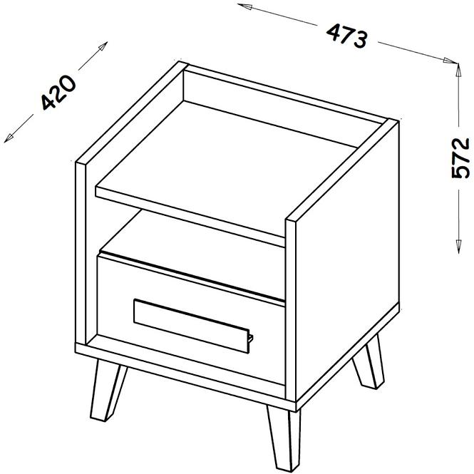 Szafka Nocna W11 Werso Riviera/Biały Bryl/Antracyt