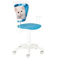 Krzesło obrotowe Ministyle White Biały Kot Turkusowa Narzuta