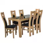 Stół rozkładany St-630 140/180x80cm Br-229 Lacobel Czarny