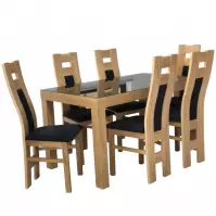 Stół rozkładany St-630 140/180x80cm Br-229 Lacobel Czarny