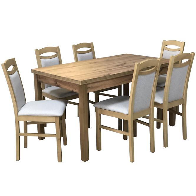 Zestaw stół i krzesła Oskar 1+6 St874 Craft Złoty Kr982 Monolith 85