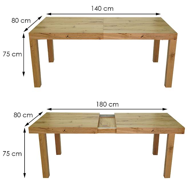 Stół rozkładany St-04 Dąb Sękaty 140/180x80cm
