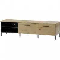 Szafka RTV Lucas 25 Dąb Artisan/Czarny Mat Szafka RTV Lucas 25 Dąb Artisan/Czarny Mat