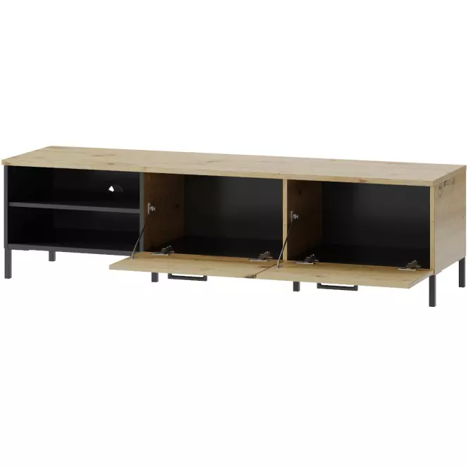 Szafka RTV Lucas 25 Dąb Artisan/Czarny Mat