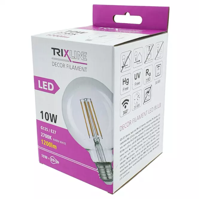 Żarówka LED G125 10W E27 2700K Decor Filament