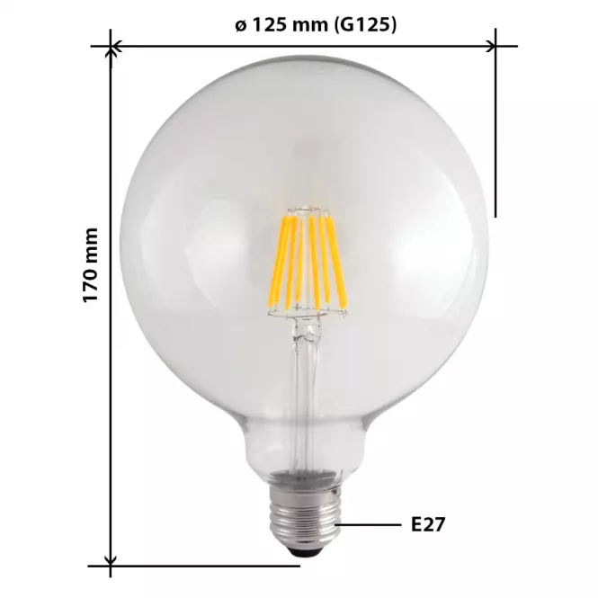 Żarówka LED G125 10W E27 2700K Decor Filament