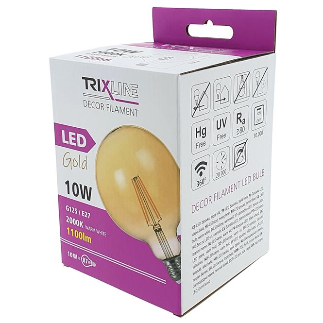 Żarówka LED G125 10W E27 2000K Gold Decor Filament