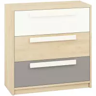Komoda 10 Drop Buk Fjord/Biały/Szara Platyna