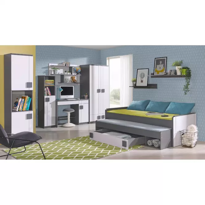 Łóżko Podwójne 200x80 Gumi G16 Biały Bryl/Antracyt