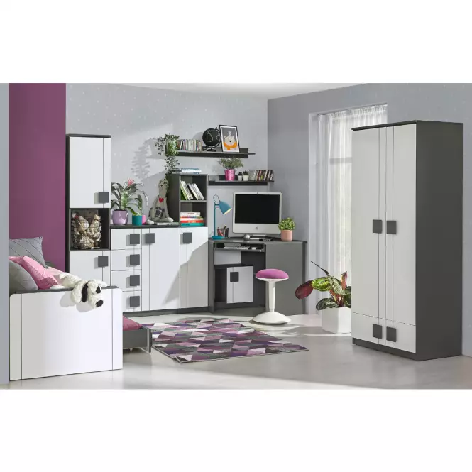 Łóżko Podwójne 200x80 Gumi G16 Biały Bryl/Antracyt