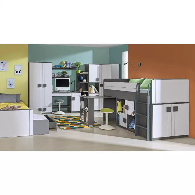 Łóżko Podwójne 200x80 Gumi G16 Biały Bryl/Antracyt