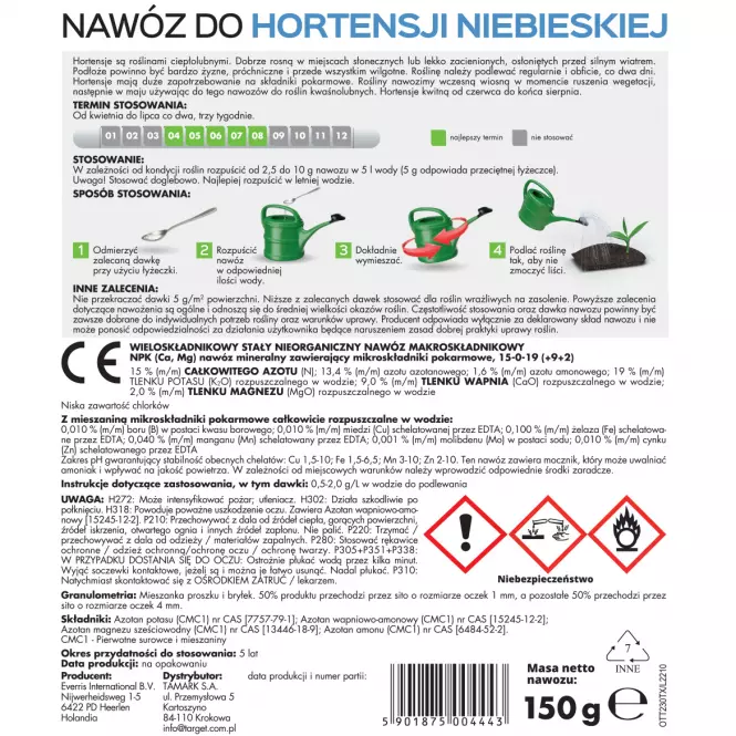 Nawóz intensywne barwy do hortensji niebieskiej 150 g