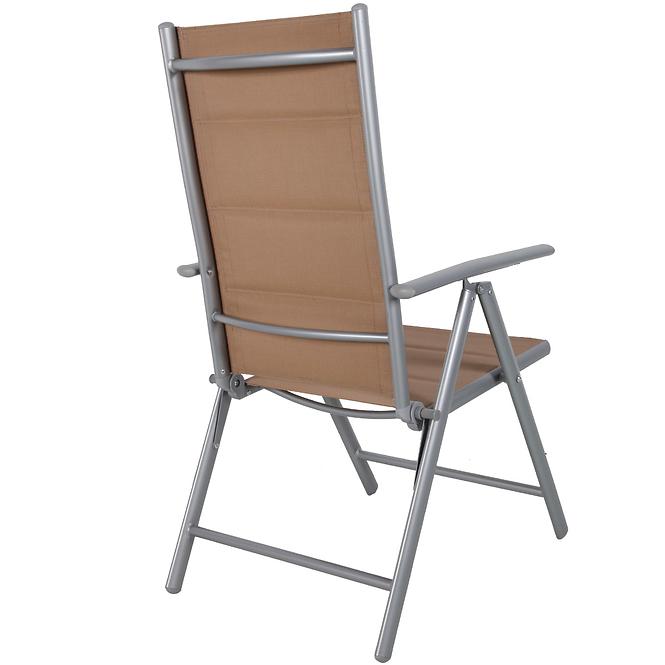 Krzesło 7-pozycyjne taupe z wypełnieniem