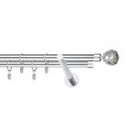 Karnisz II stylus fi 19 chrom 160cm kula crystal