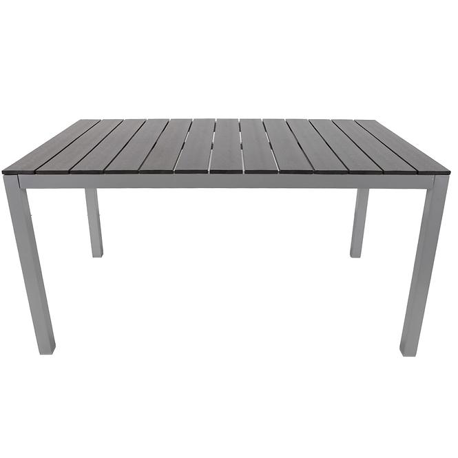 Stół aluminiowy Polywood srebrny/czarny