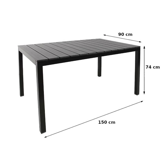 Stół aluminiowy Polywood srebrny/taupe