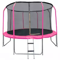 Trampolina ogrodowa COMFORT z drabinką 305cm różowa