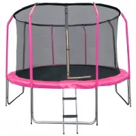 Trampolina ogrodowa COMFORT z drabinką 366cm różowa