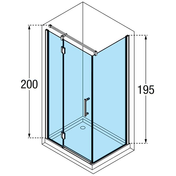 Drzwi prysznicowe kabiny lewe Modus GF120LS-1K
