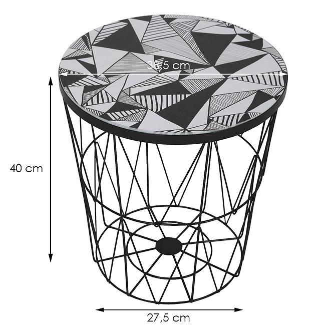 Kosz Basket czarny/trójkąty