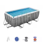 Basen stelażowy prostokątny 4,12x2,01x1,22 m rattan 56722