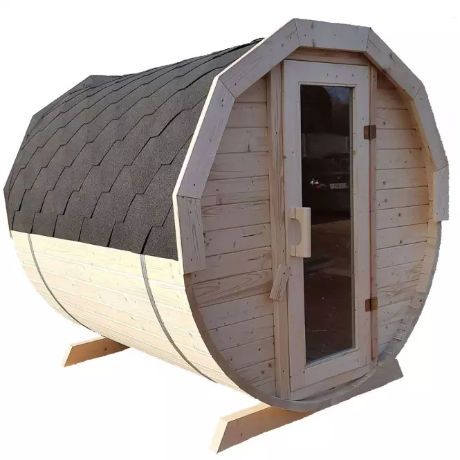 Drewniana sauna beczka