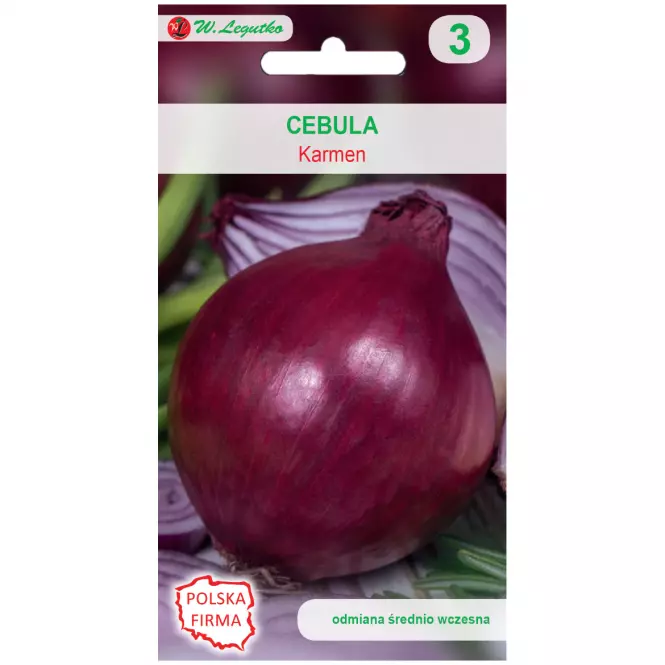 Cebula karmen - łuska czerwona. Śr. Wczesna