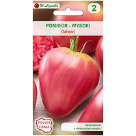 Pomidor gruntowy wysoki oxheart (malinowy bawole serce) - owoce duże. Wczesna