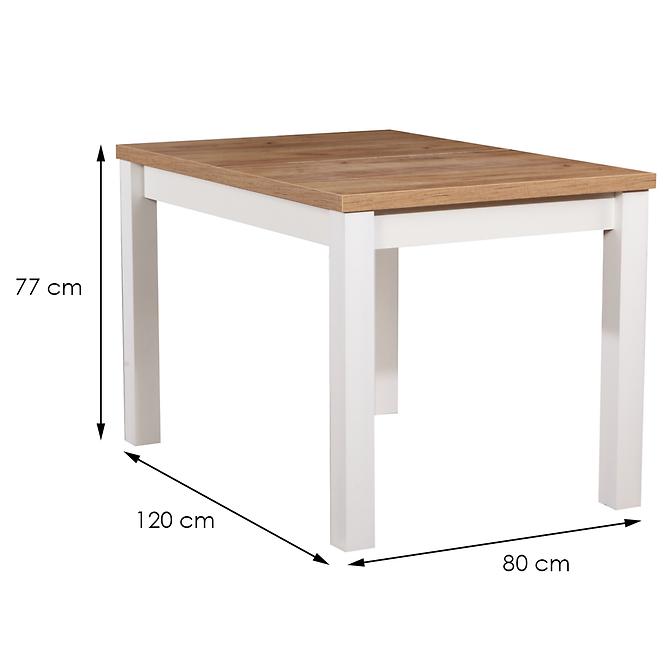 Stół ST30 120X80 dab wotan/biały