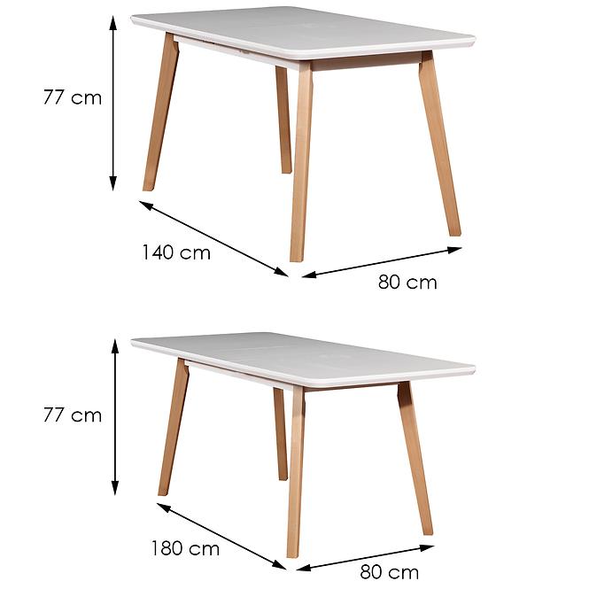 Stół rozkładany ST41 140/180x80cm biały/buk