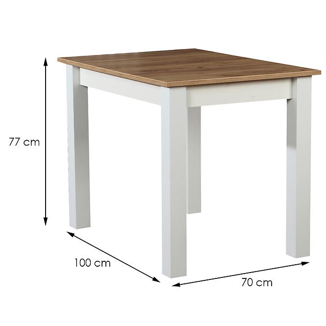 Stół ST29 100X70 dąb wotan/biały
