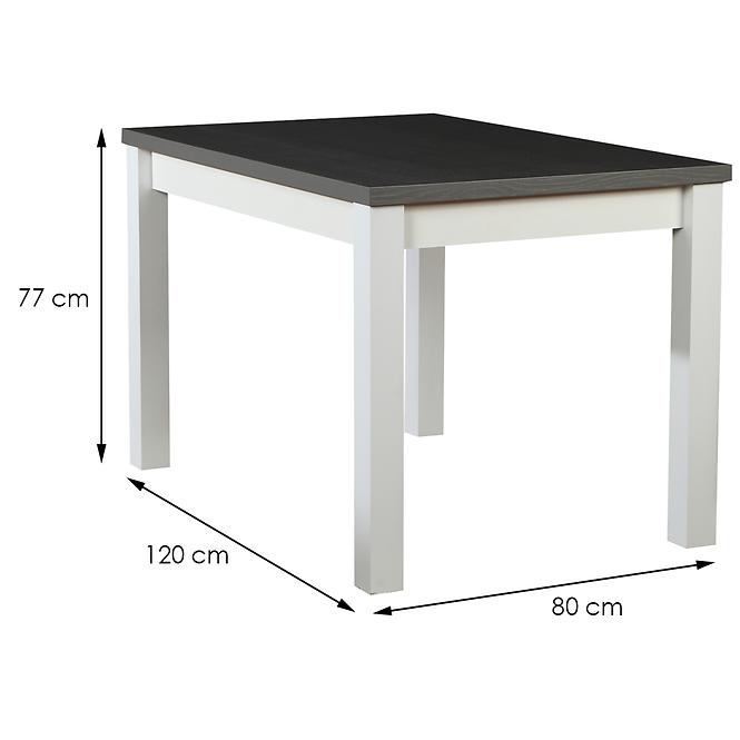 Stół ST30 120X80 L biały/grafit
