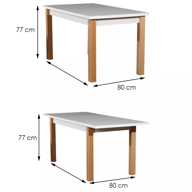 Stół rozkładany ST28 140/180x80cm biały/buk lakier