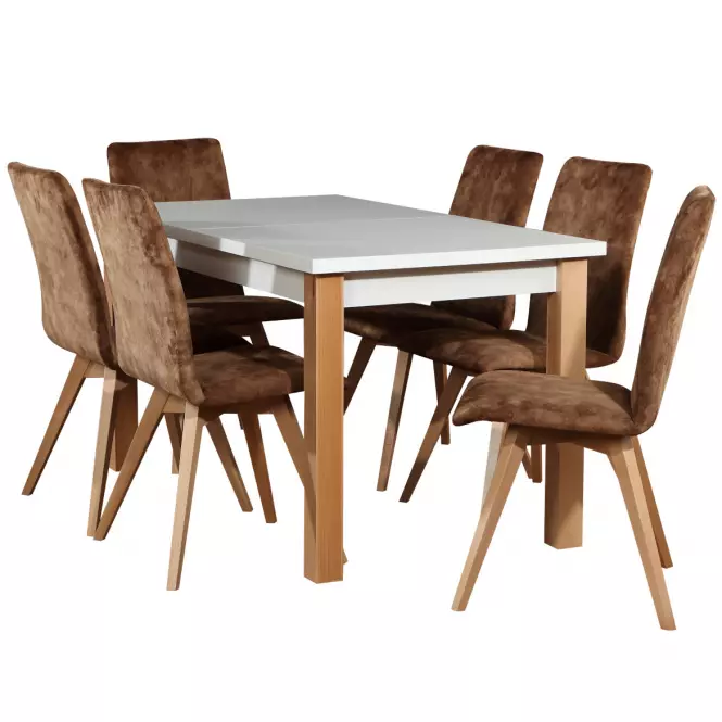 Stół rozkładany ST28 140/180x80cm biały/buk lakier