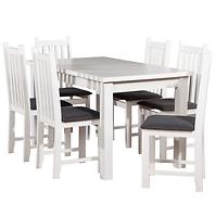 Zestaw stół i krzesła Heron 1+6 st28 140x80+40 +W77 biały