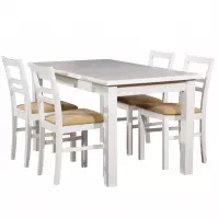 Zestaw stół i krzesła Odys 1+4 st28 120x80+40 +W107 biały