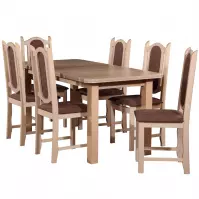 Zestaw stół i krzesła Zoe 1+6 st11 160x80+40 +W1 sonoma