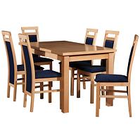 Zestaw stół i krzesła Dalia 1+6 st28 140x80+40 +W75 buk lakier