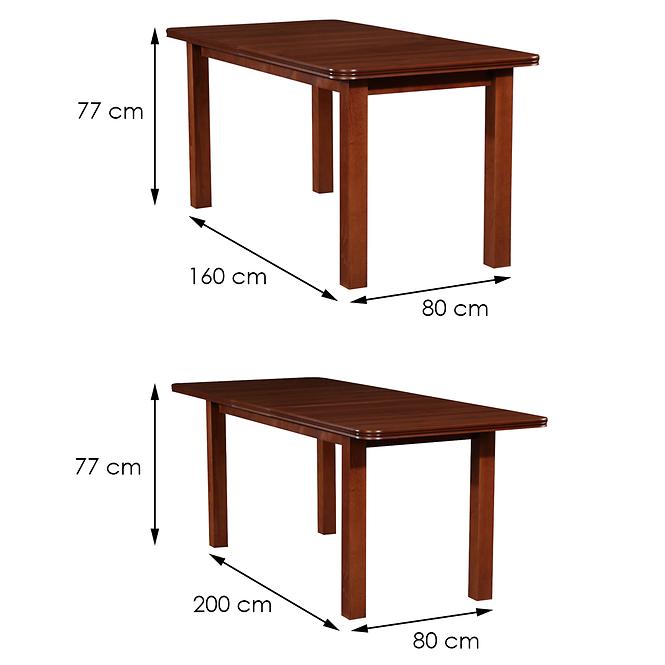 Zestaw stół i krzesła Larysa 1+6 st11 160x80+40 +W11 jasny orzech