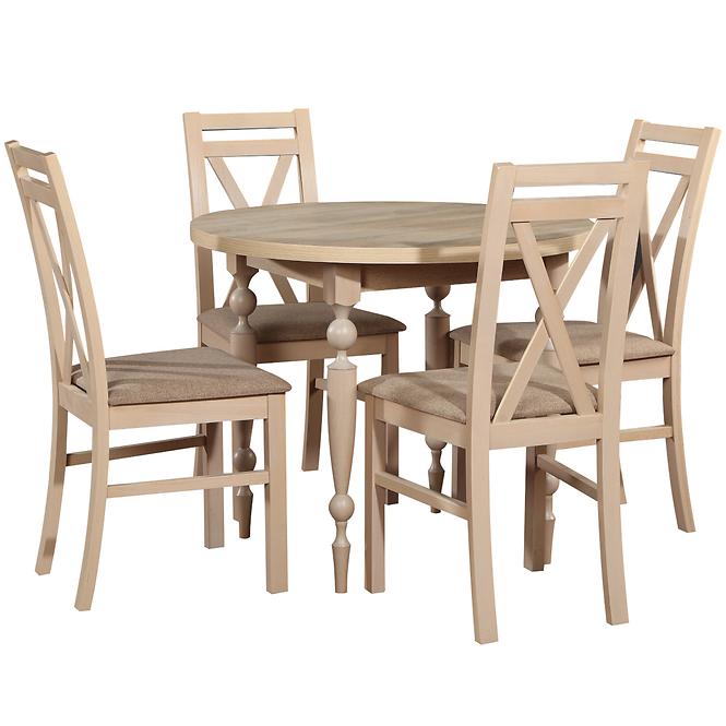 Zestaw stół i krzesła Westa 1+4 st40 fi90 +W114 sonoma
