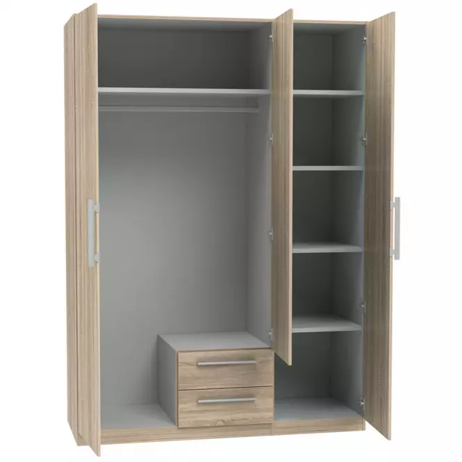 Szafa Cadixo 150 2D2S1L Dąb Sonoma/Lustro