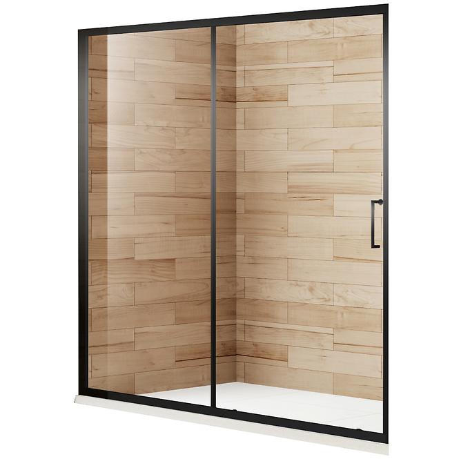 Drzwi prysznicowe Patio 140X195 czarny profil