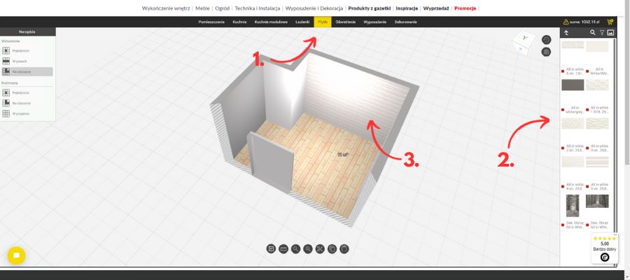 program do projektowania wnętrz - wybór płytek