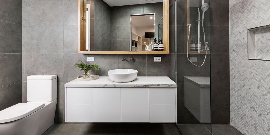 minimalistyczna łazienka w stylu nowoczesnym 