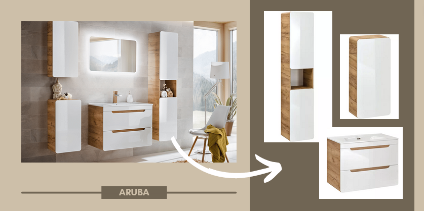 Meble Aruba do małej łazienki - budownictwo wielorodzinne