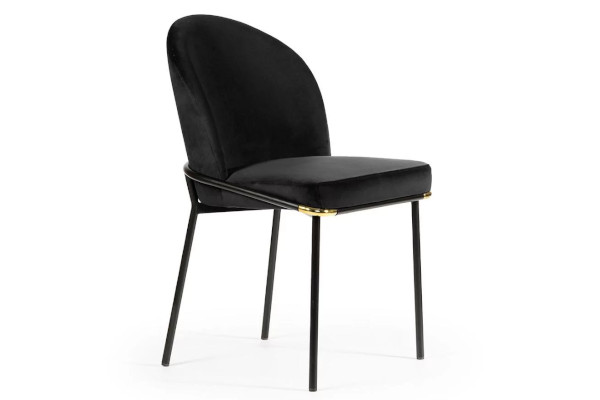 Nasza propozycja: Nowoczesne Krzesło Boris Czarny/ Noga Czarna+Złoty Dekor