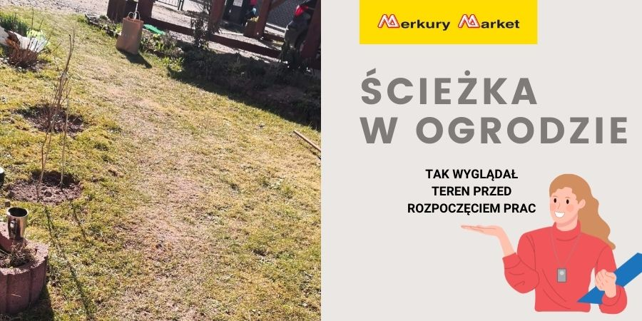 teren przed rozpoczęciem prac - duże połacie trawy